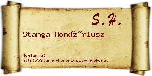 Stanga Honóriusz névjegykártya
